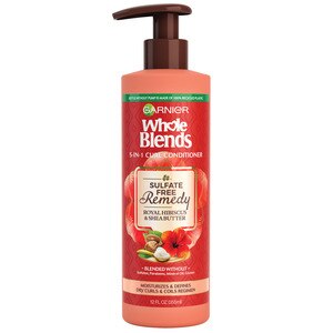 Garnier Whole Blends Sulfate Free Remedy - Acondicionador, Hibiscus & Shea, rizos secos, 12 oz