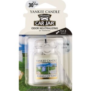 Yankee Candle Car Jar Ultimate Odor Neutralizing Air Freshener, Clean Cotton , CVS