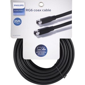 Philips Coax Cable RG6, 25 Ft , CVS