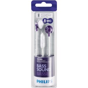 Philips In-Ear Earbud Headphones With Mic, Purple , CVS