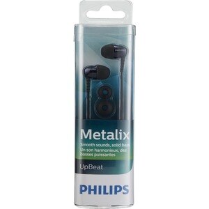 Philips Rich Bass - Auriculares intrauditivos con micrófono, negro, SHE3900