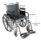 McKesson Wheelchair, 18 Inch Seat Width, 300 lbs. Weight Capacity, thumbnail image 3 of 3