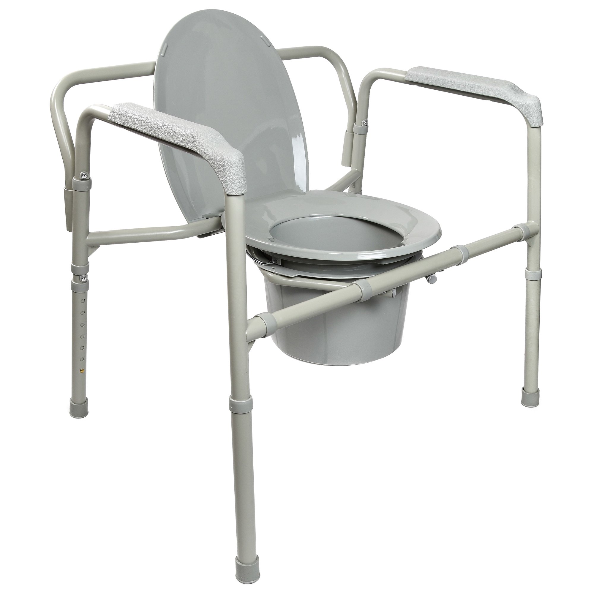 McKesson Commode Chair 13-3/4 Inch Seat Width 650 Lbs. Weight Capacity, Gray , CVS