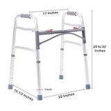 McKesson Folding Walker 350 lbs. Weight Capacity, Silver, thumbnail image 4 of 5