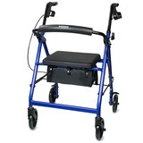 McKesson 4 Wheel Rollator 14 Inch Seat Width 300 lbs. Weight Capacity, Blue, thumbnail image 1 of 10