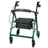 McKesson 4 Wheel Rollator 14 Inch Seat Width 300 lbs. Weight Capacity, Green, thumbnail image 1 of 7