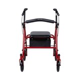 McKesson 4 Wheel Rollator 12 Inch Seat Width 300 lbs. Weight Capacity, Red, thumbnail image 2 of 5