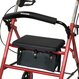 McKesson 4 Wheel Rollator 12 Inch Seat Width 300 lbs. Weight Capacity, Red, thumbnail image 3 of 5