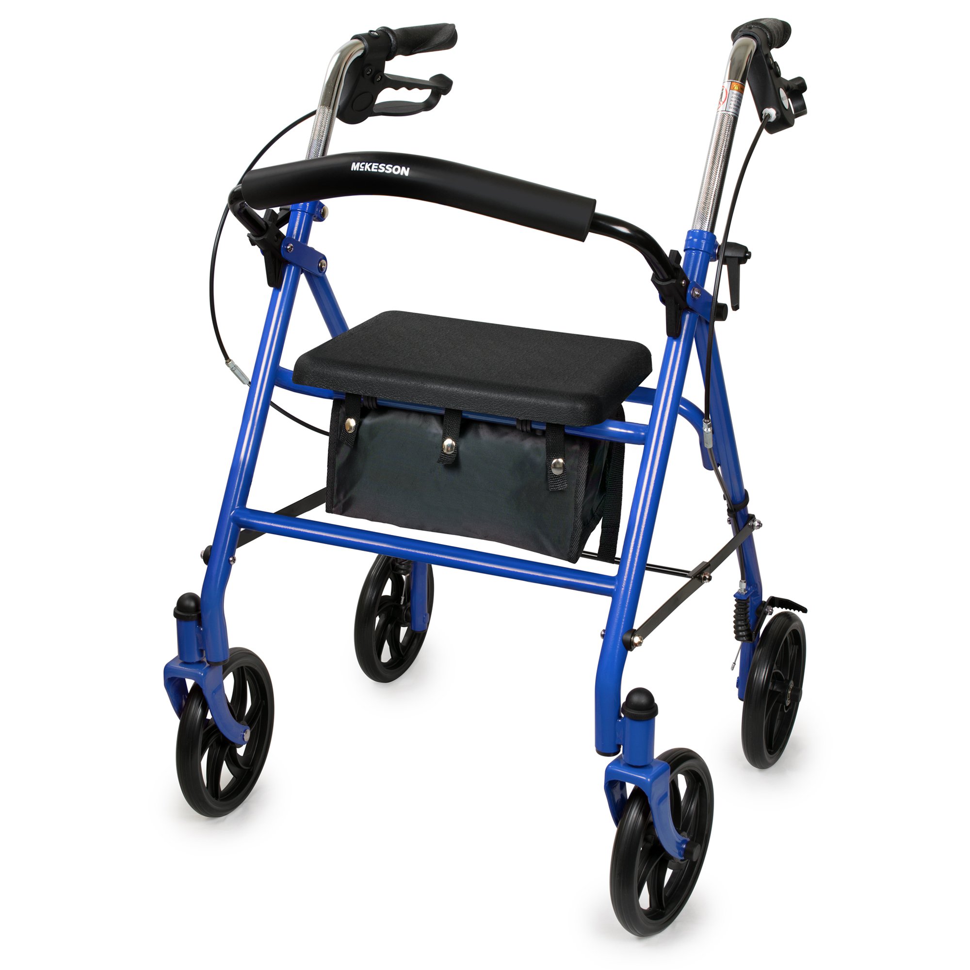 McKesson 4 Wheel Rollator 12 Inch Seat Width 300 Lbs. Weight Capacity, Blue , CVS