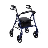 McKesson 4 Wheel Rollator 12 Inch Seat Width 300 lbs. Weight Capacity, Blue, thumbnail image 3 of 10