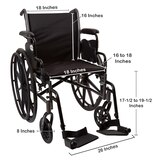 McKesson Lightweight Wheelchair, 18 Inch Seat Width, 300 lbs. Weight Capacity, thumbnail image 3 of 4