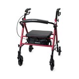 McKesson 4 Wheel Rollator 13 Inch Seat Width 300 lbs. Weight Capacity, Red, thumbnail image 1 of 10