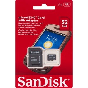 SanDisk 32GB MicroSDHC Card With Adapter , CVS