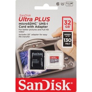 SanDisk 32GB Ultra Plus MicroSDHC UHS-I Card With Adapter , CVS