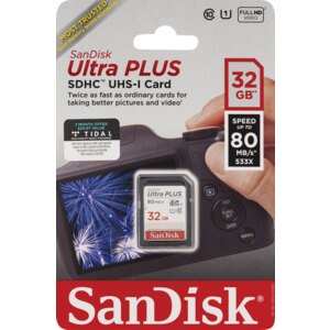SanDisk Ultra Plus SDHC UHS-I Card, 32GB , CVS