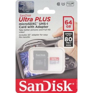 SanDisk Ultra Plus MicroSDXC UHS-1 Card With Adapter, 64GB , CVS