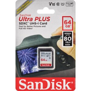 SanDisk Ultra Plus SDXC UHS-I Card, 64GB