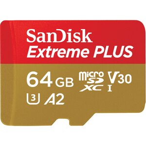 SanDisk Extreme PLUS microSD UHS-I Card with Adapter, 64GB