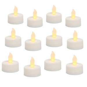 Night Splendor White Tea Lights, 12 Pack