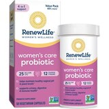 Renew Life Women’s Wellness #1 Selling Women's Probiotic,** Women’s Care Probiotic, 4-in-1 Support, 25 Billion CFU/Capsule Guaranteed, 12 Strains, Shelf-Stable, 50 Capsules, Value Pack 65% More*, thumbnail image 1 of 9