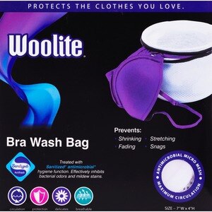 Woolite Sanitized Mesh Wash Bra Bag, 6.25 x 6.25 x 4