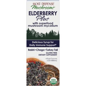 Host Defense Mushrooms, Elderberry Plus Immune Support Syrup, 4 OZ
