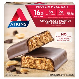 Atkins Protein Meal Bar, Chocolate Peanut Butter, 5 Pack - 2.12 Oz , CVS