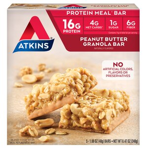 Atkins Protein Meal Bar, Peanut Butter Granola, 5 Pack - 1.69 Oz , CVS