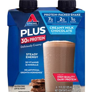 Atkins PLUS Protein 30g Shake, Creamy Milk Chocolate 4 Pack - 11 Oz , CVS