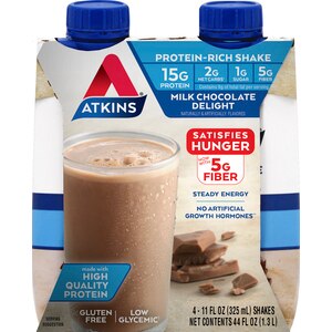 Atkins Protein Shake, Milk Chocolate Delight 4pk - 11 Oz , CVS