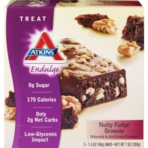 Atkins Endulge, 5 Nutty Fudge Brownie Bars