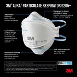3M Aura Particulate Respirator 9205+ N95 Mask, 3 CT, thumbnail image 4 of 4