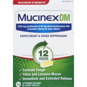 Mucinex DM 12 Hr Max Strength Expectorant & Cough Suppressant Tablets