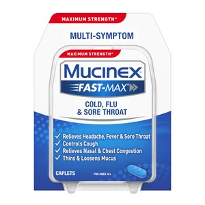 Mucinex Fast-Max Adult Cold, Flu and Sore Throat Caplets