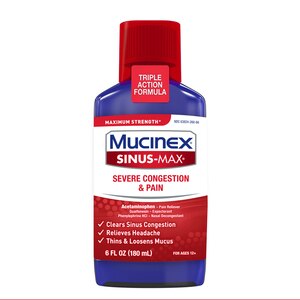 Mucinex Sinus-Max - Jarabe para el alivio de la congestión grave, para adultos, 6 oz