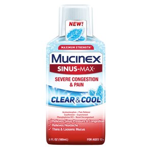  Mucinex Sinus-Max Clear & Cool Severe Congestion Relief, 6 OZ 