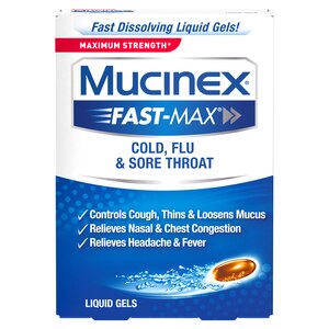 Mucinex Fast-Max Cold Flu and Sore Throat Liquid Gels, 16CT