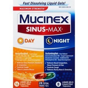 Mucinex Sinus-Max Day and Night Liquid Gels, 24CT