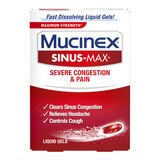 Mucinex Sinus-Max Severe Congestion & Pain Liquid Gels, 16 CT, thumbnail image 1 of 2