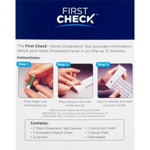 First Check Cholesterol Results Chart