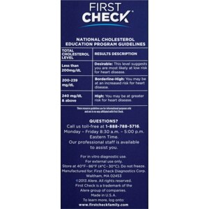 First Check Cholesterol Results Chart