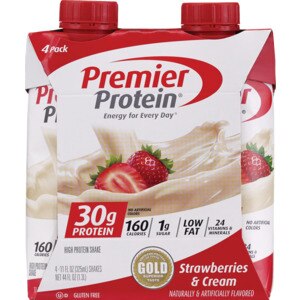 Premier Protein - Batido con alto contenido de proteína, Strawberry, paquete de 4