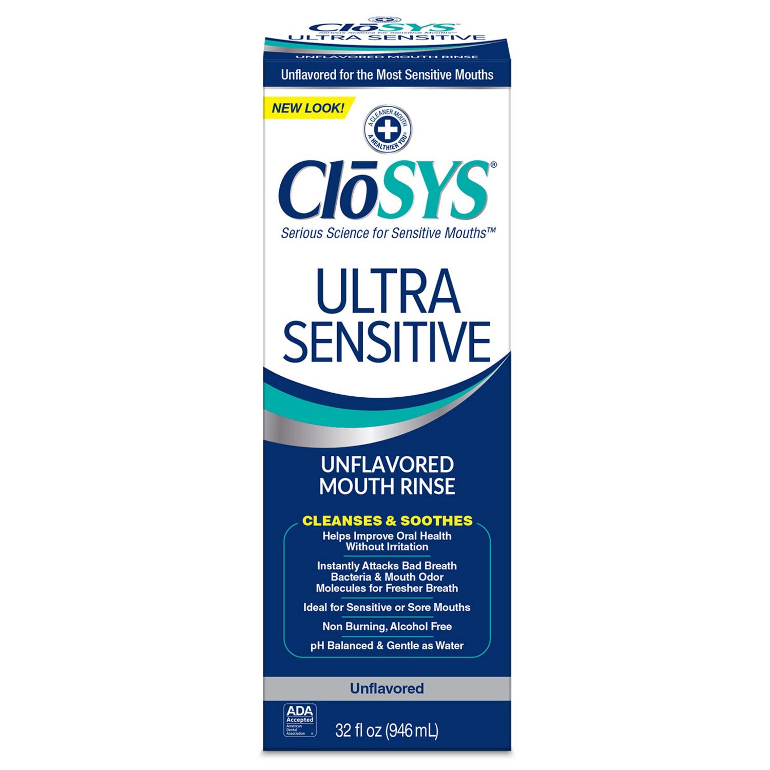 CloSYS Ultra Sensitive Mouth Rinse, Alcohol-Free, Unflavored