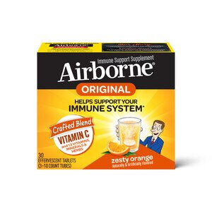 Airborne Original Vitamin C Effervescent Tablets, Zesty Orange, 30 Ct , CVS