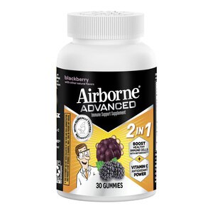 Airborne Advanced Immune Support Vitamin C Gummies, Blackberry, 30 CT