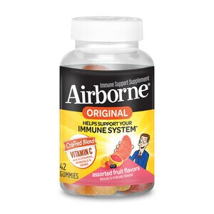 Airborne Vitamin C and Immune Support, Assorted Fruit Flavored Gummies, 42 CT