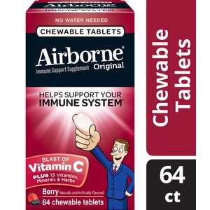 Airborne Vitamin C Chewable Tablets Berry 64CT