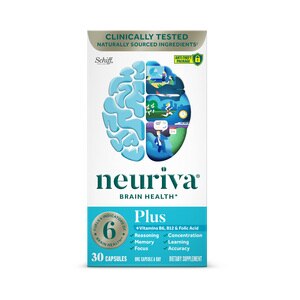 Neuriva Plus - Suplemento dietario para el buen funcionamiento del cerebro, ayuda a la atención, memoria, aprendizaje, precisión, concentración y razonamiento, 30 u.