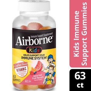 Airborne Kids, Immune Support, Assorted Fruit Flavored Gummies, 63 Ct , CVS