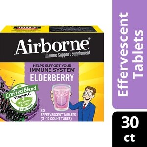 Airborne Elderberry + Vitamin C A E & Zinc Effervescent Tablets, 30 CT